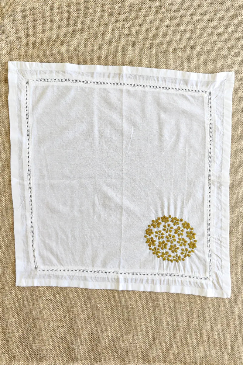 Fabnuma Handcrafted White Chikankari Cotton Face Napkins