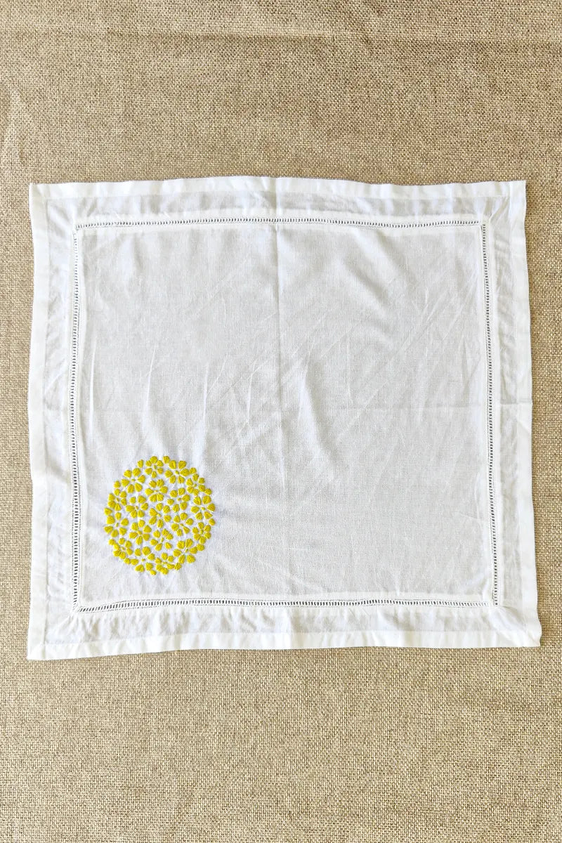 White Color Lucknowi Chikankari Face Napkins