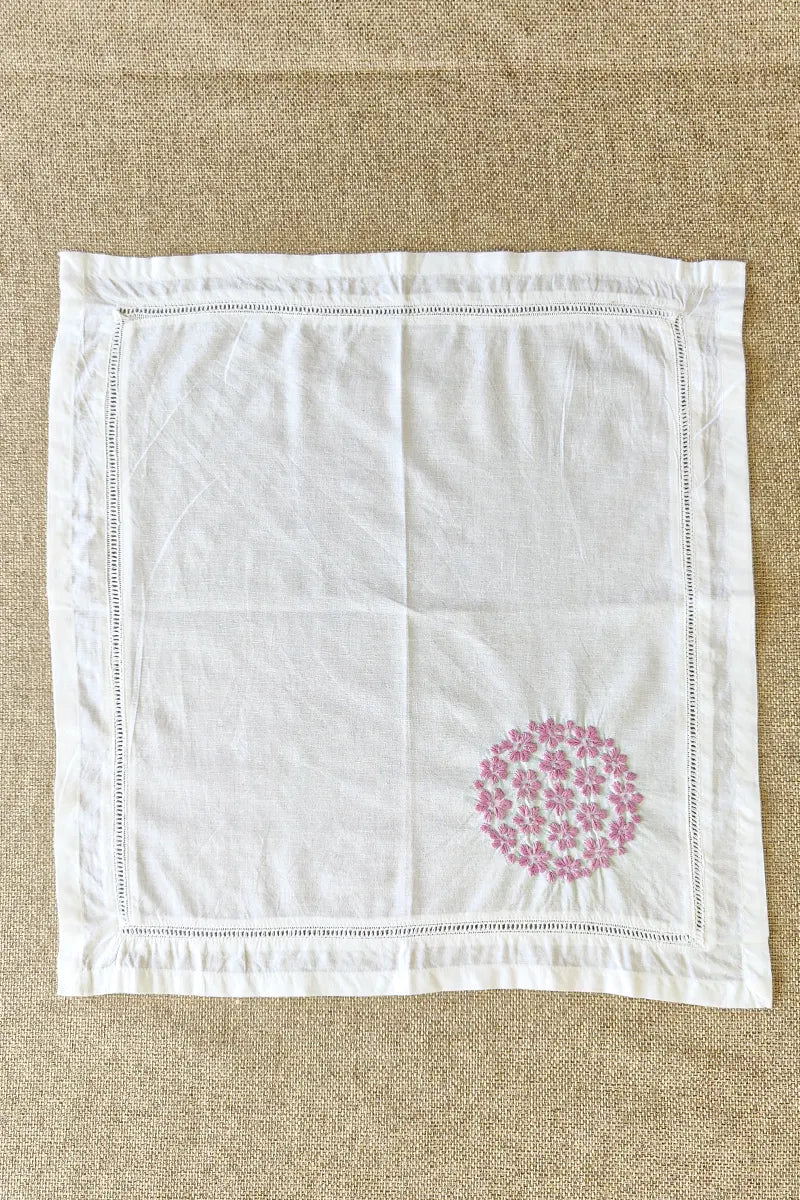 White Color Lucknowi Chikankari Face Napkins