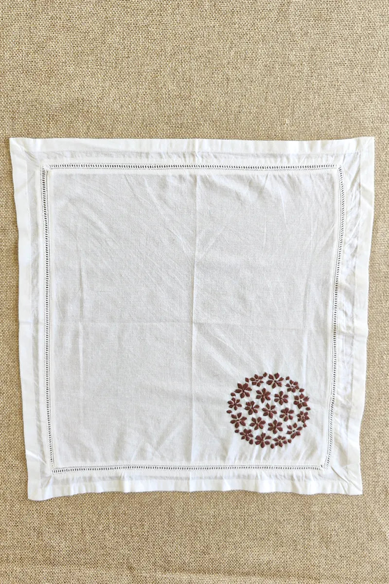 White Color Lucknowi Chikankari Face Napkins