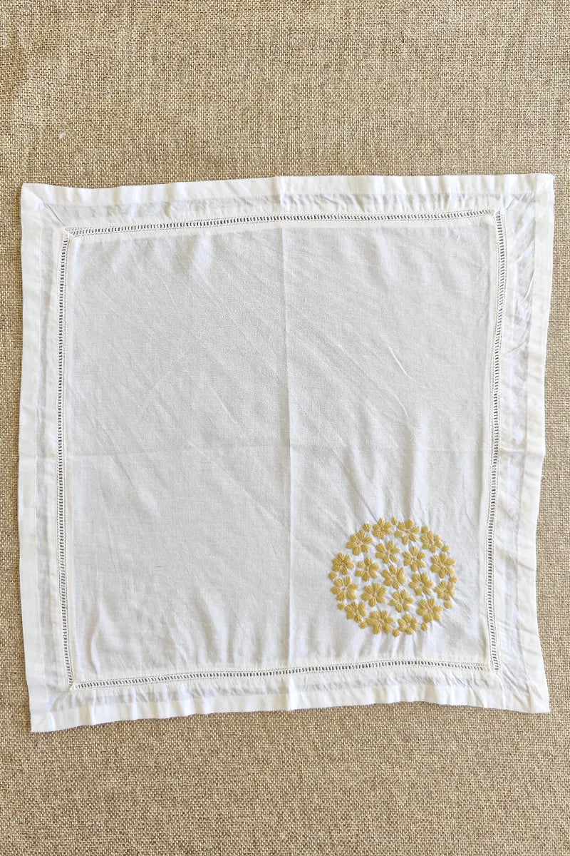 White Color Lucknowi Chikankari Face Napkins