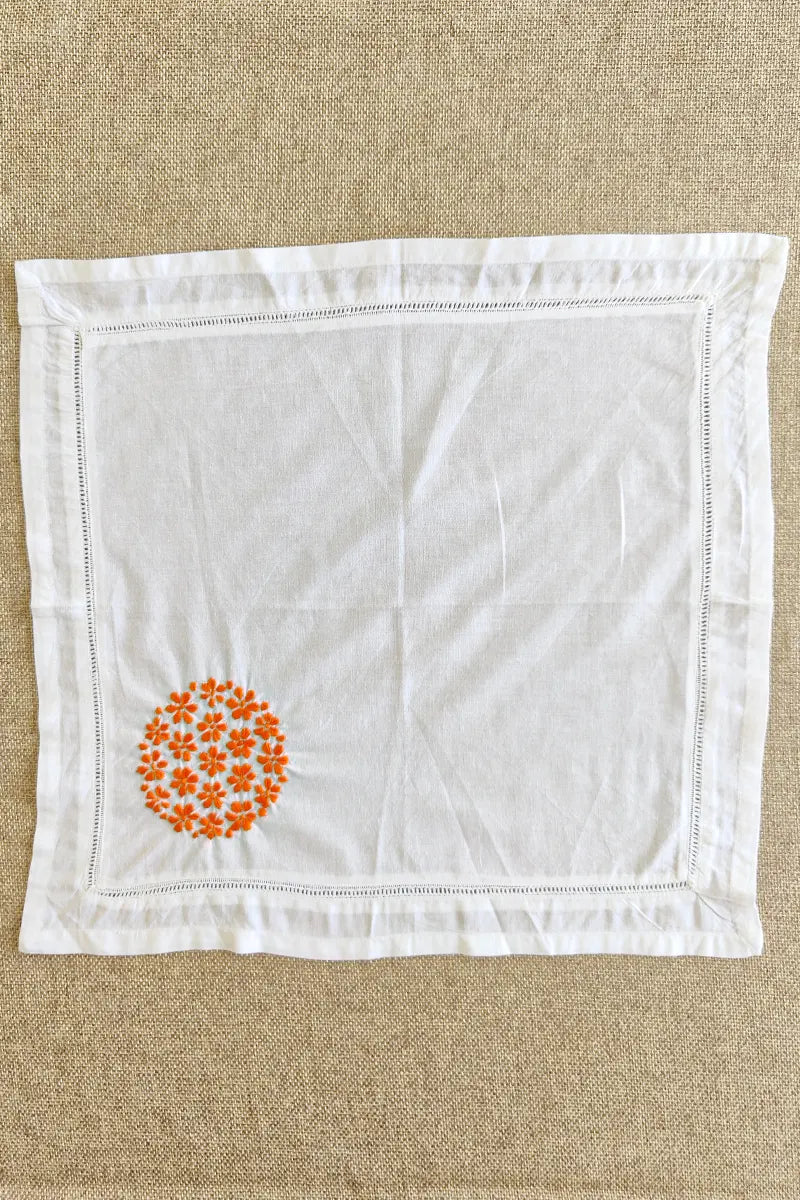 White Color Lucknowi Chikankari Face Napkins