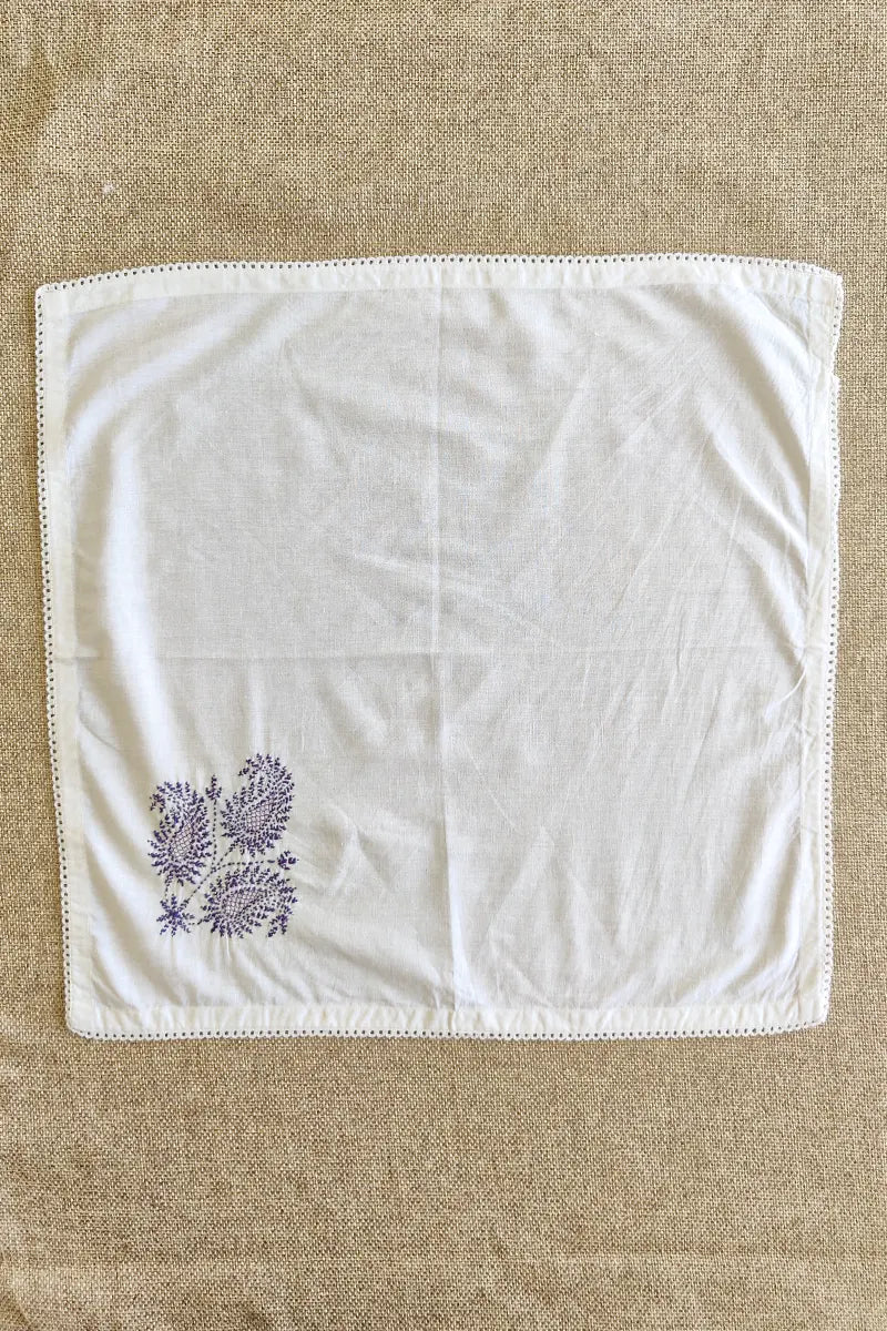 White Color Lucknowi Chikankari Face Napkins