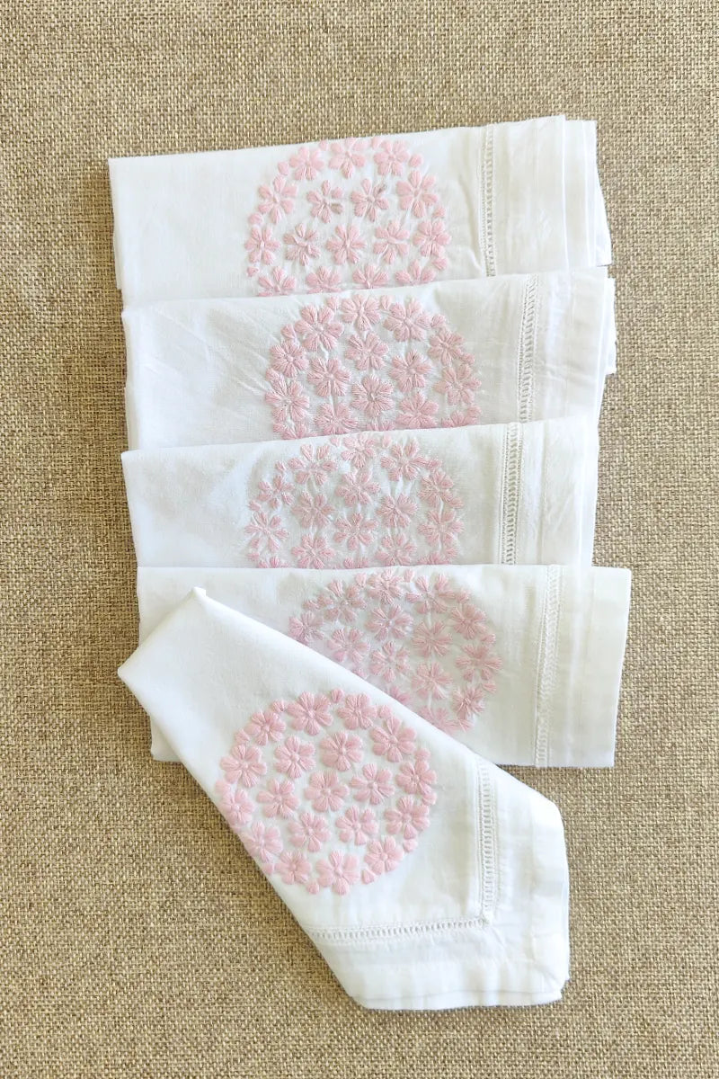 White Color Lucknowi Chikankari Face Napkins