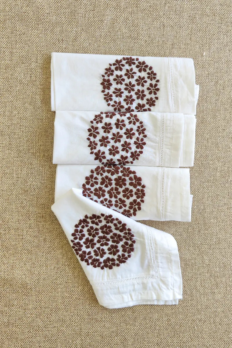 White Color Lucknowi Chikankari Face Napkins