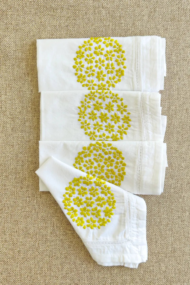 White Color Lucknowi Chikankari Face Napkins