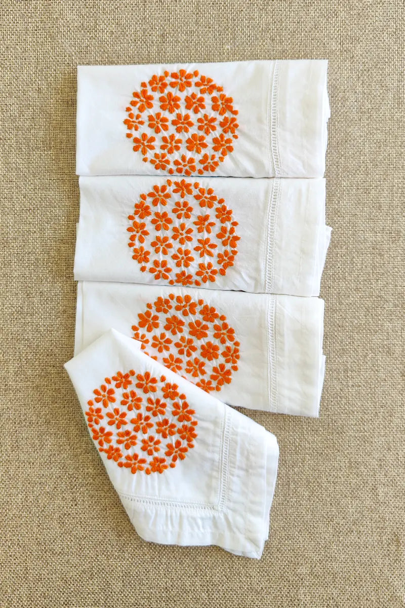 White Color Lucknowi Chikankari Face Napkins