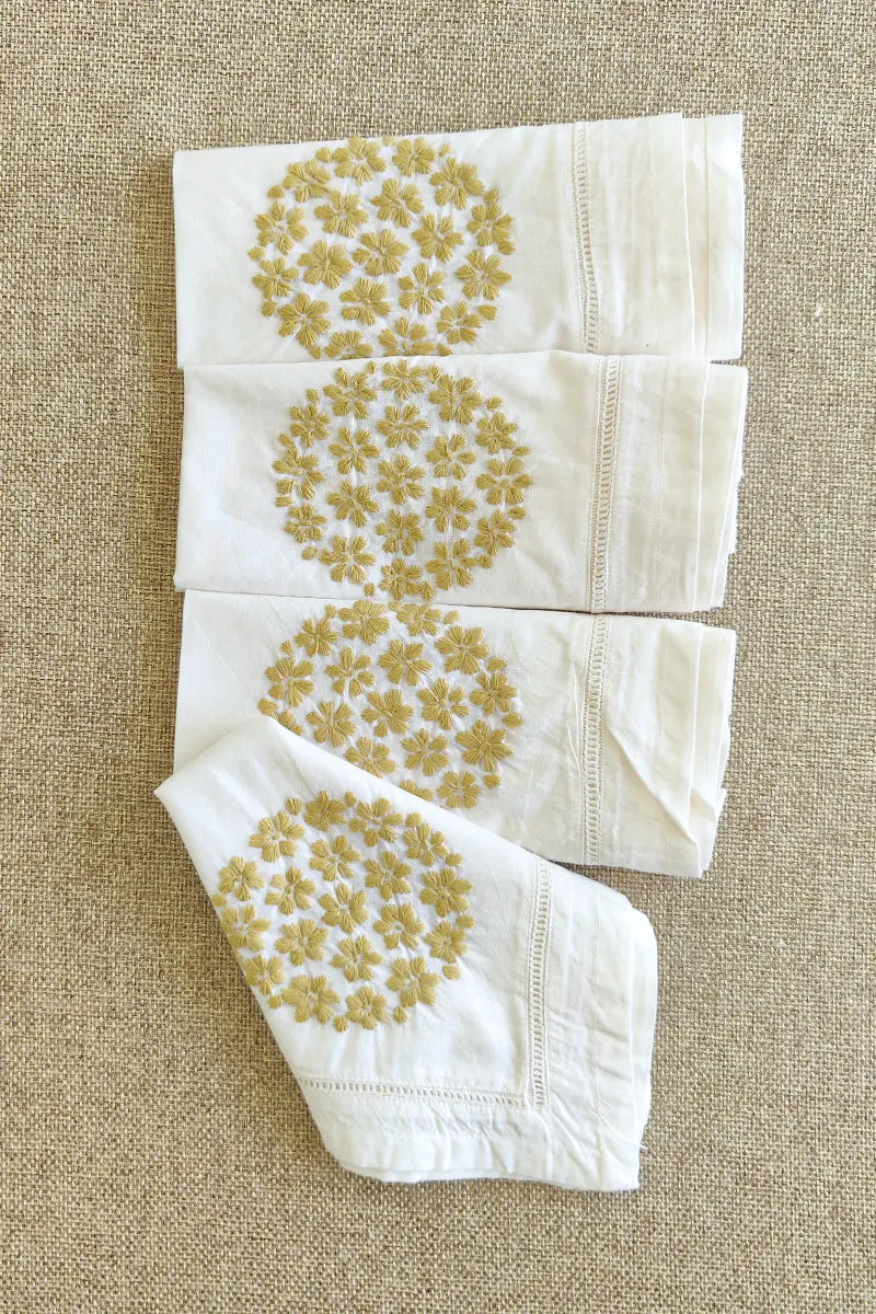 White Color Lucknowi Chikankari Face Napkins