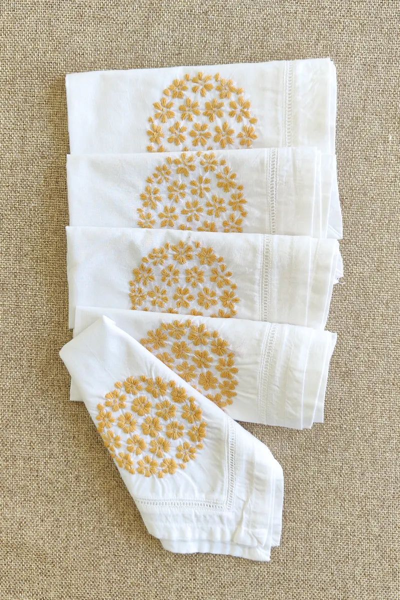 White Color Lucknowi Chikankari Face Napkins