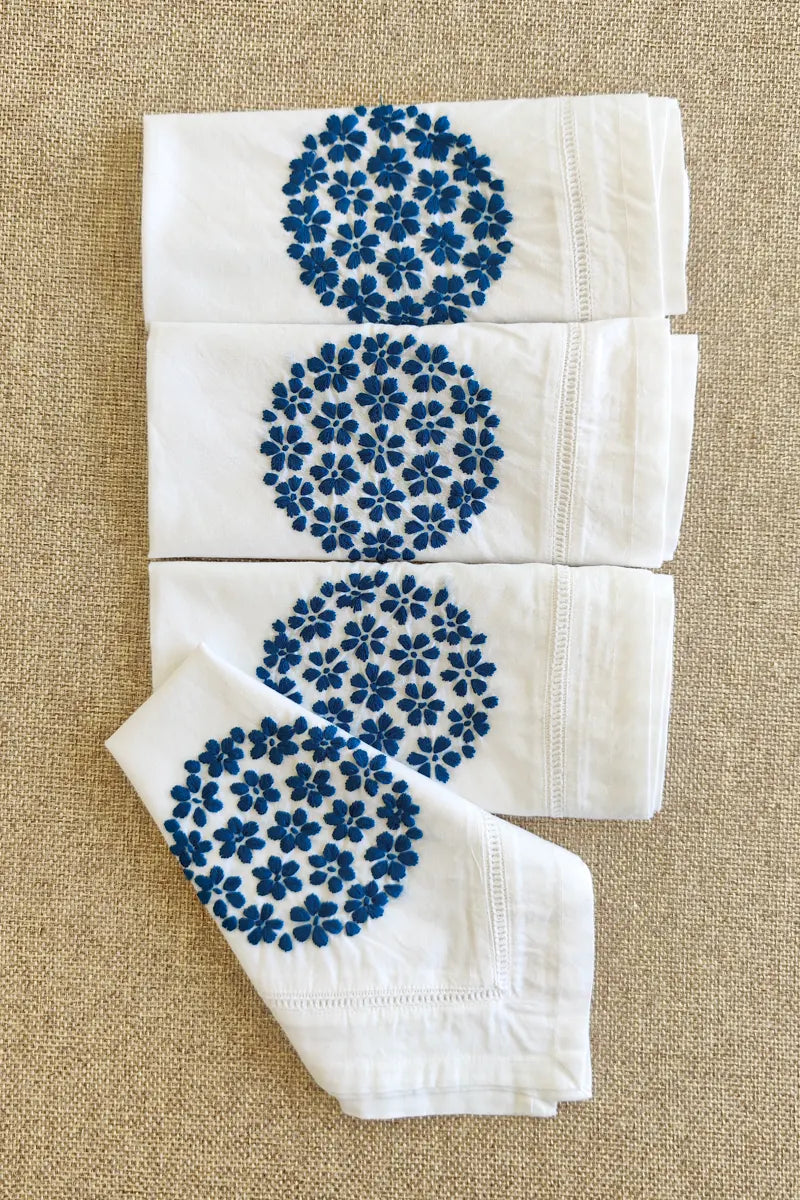 White Color Lucknowi Chikankari Face Napkins