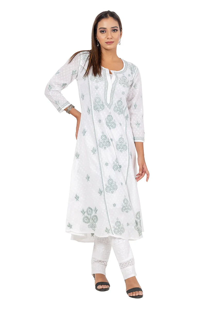 Hand Embroidered Lucknowi Chikankari  Cotton Kurti